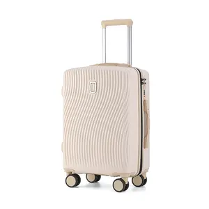 Maleta Coreana de ABS+PC para Mujer, Color Puro, Bolsa de Viaje con Candado TSA, Diseño Moderno, Tendencia Italiana - Product Image 1