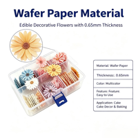 Papier Wafer A4 en Gros, Boîte de Rangement Transparente à Motifs Floraux, Vente Directe Usine, Fournisseur OEM, Décoration de Gâteaux en Stock