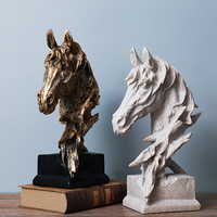 Artisanat créatif américain en résine en forme de tête de cheval, accessoires de décoration transfrontaliers pour la maison, le bureau, le salon, le bar, l'entrée, modèle de Noël SM