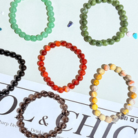 Bracelet en perles de quartz naturel transparent, cornaline et obsidienne de 8 mm, pierres de Feng Shui, bijoux en pierres précieuses pour amis - Vente en gros