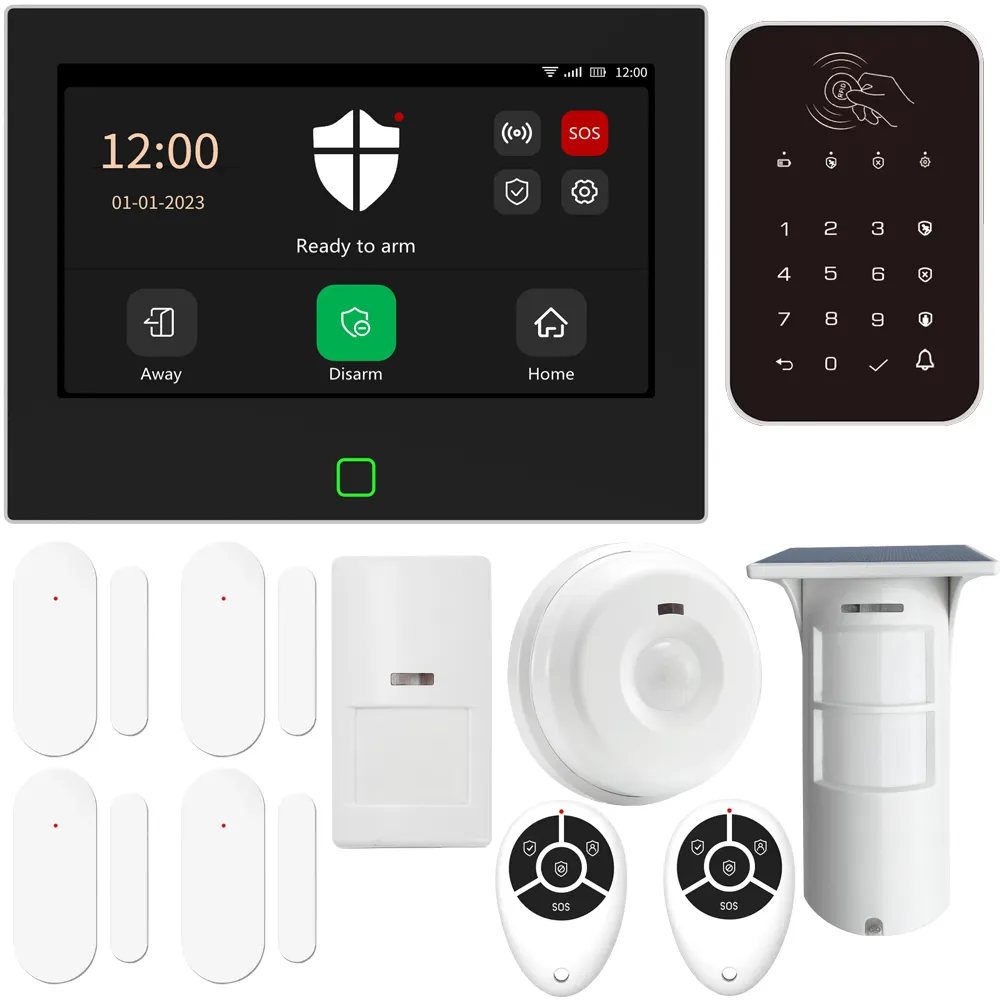 Sistema inalámbrico de alarma de seguridad para el hogar, compatible con Alexa, Control por voz, 2G/4G, GSM, Wifi