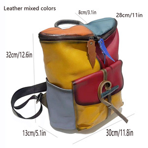 Nuovo <span class=keywords><strong>Zaino</strong></span> <span class=keywords><strong>in</strong></span> Vera <span class=keywords><strong>Pelle</strong></span> Patchwork Retrò, Borsa <span class=keywords><strong>a</strong></span> Secchiello di Grande Capacità, <span class=keywords><strong>Zaino</strong></span> Casual da Donna - Product Image 6