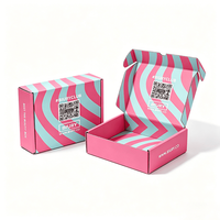 Boîte d'expédition en carton ondulé personnalisée avec code QR, texte de marque sur mesure, pliable, pour l'expédition de vêtements et de produits de beauté
