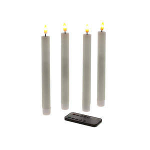 SET DI 4 CANDELE LED IN CERA E PLASTICA BIANCA ALTEZZA 24,5 CM - Product Image 1