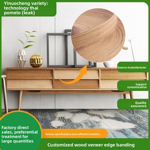 Bán buôn ync TY-1 Thái Gỗ Tếch Veneer không thấm nước thẳng hạt sơn miễn phí Bảng điều khiển cửa khách sạn trang trí tường cạnh dải - Product Image 3