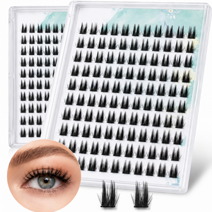 Cils en grappe faits à la main style anime et manga, naturels et invisibles, cils en <span class=keywords><strong>bande</strong></span> ultra-fins, réutilisables, emballés sur mesure - Product Image 1