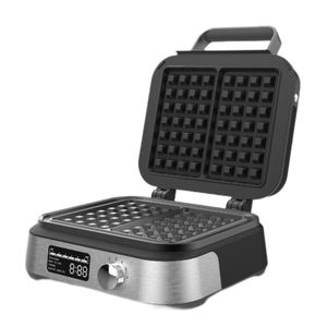 <span class=keywords><strong>Gaufrier</strong></span> électrique de luxe <span class=keywords><strong>XL</strong></span> en acier inoxydable avec écran LCD 4x7, fonctionnement à un bouton, antiadhésif, pour usage domestique - Product Image 2