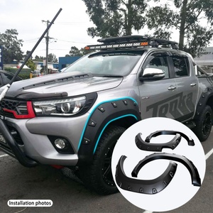 Pièces de voiture et camion, accessoires tout-terrain, garde-boue modifié ABS, garde-boue noir peint pour Hilux Revo 2015-2021 - Product Image 2