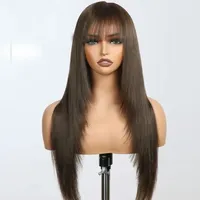 Perruque Lace Front Wig 13x4 naturelle, cheveux humains vierges bruts, sans colle, soyeux, sans franges, 100% pour femmes