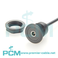 DC Power 5,5mm X 2,1mm Jack macho a hembra Cable de extensión de montaje en panel redondo, montaje empotrado en chasis de MM, toma de corriente DC5521