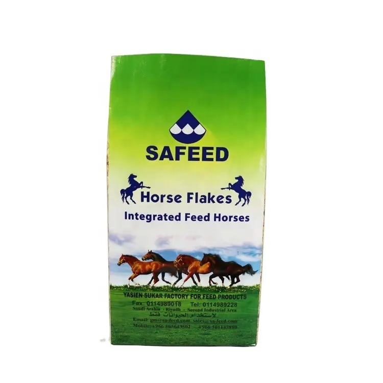 25 kg 50 kg plastic dier paard feed verpakking zak, polypropyleen geweven agrarische feed tas