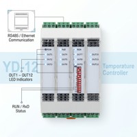 Controlador de Temperatura PID de 12 Canales Ydkz con Precisión del 0.5%, Autoajuste, Termopar Pt100, RS485, Ethernet, Modbus TCP