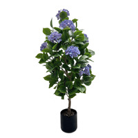 Künstliche Hortensie Grünpflanze im Topf Blumenbaum Dekoratives Stück für Wohnzimmer