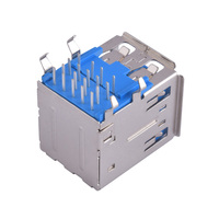 Connecteur USB 3.0 Type A femelle, Port double couche, transfert de données haute vitesse 5Gbps, réceptacle à coque en acier inoxydable pour Hub de carte mère
