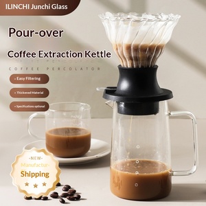 Coffret de cafetière à immersion haut de gamme, livraison directe d'usine, avec serveur en <span class=keywords><strong>verre</strong></span> de 500 ml, 100 filtres et boules en acier inoxydable - Product Image 3