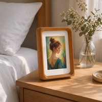 Bingkai Foto Teak Modern Kreatif Buatan Tangan Ramah Lingkungan 4x6 Berlapis 3.5x5 Tepi Bulat Dekorasi Rumah Kantor Meja Kerja Langsung dari Pabrik