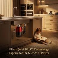 Broyeur de déchets alimentaires électrique ultra-compact multi-niveaux en acier inoxydable certifié SASO pour cuisine domestique avec silencieux