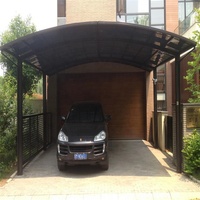 Nouveau design moderne acier métal polycarbonate aluminium double auvent abri d'auto de garage à vendre