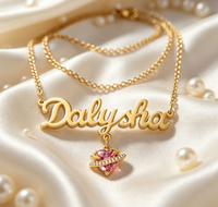 Collar Personalizado con Nombre y Letra en Zirconia, Acero Inoxidable, Chapado en Oro, Joyería de Moda, Colgante con Nombre en Zirconia