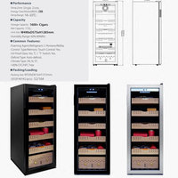 Humidor à cigares professionnel 200L avec compresseur, contrôle stable de l'humidité, étagères en bois de cèdre, refroidisseur à cigares autonome
