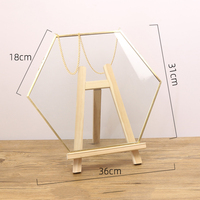 Cadre en métal avec panneau en verre pour collection de pièces de monnaie, boîte de présentation hexagonale pour pièces de monnaie