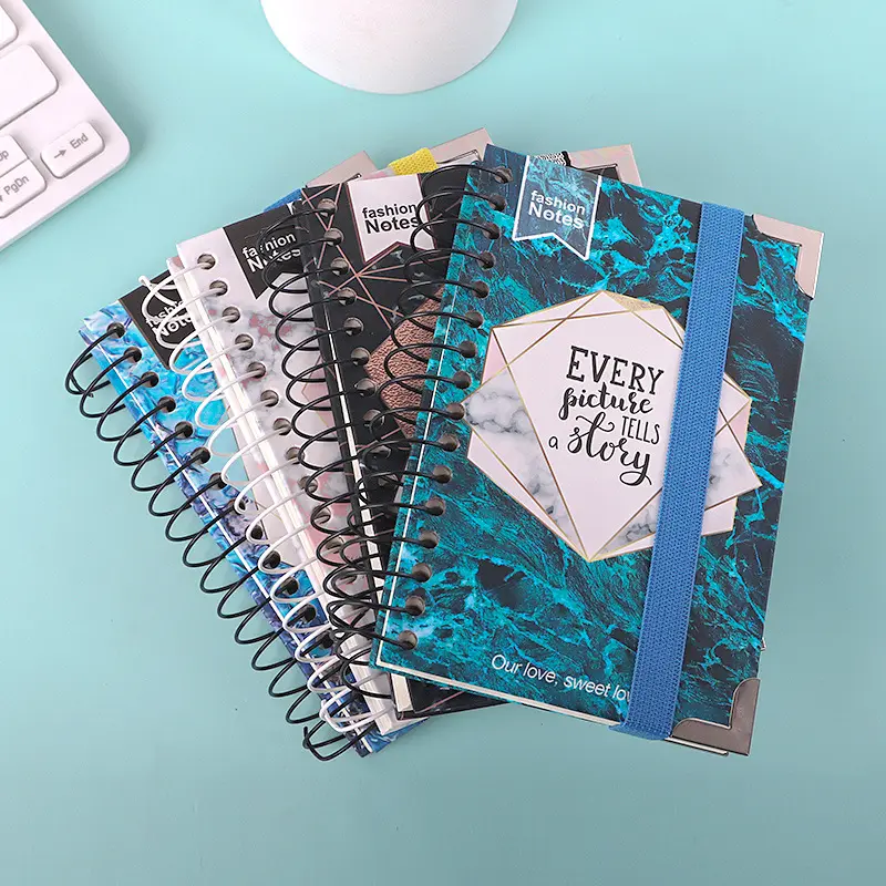 Cuaderno de negocios de cubierta dura A6, diario de lujo, páginas con reglas escolares, impresión personalizada, con esquinas de Metal, venta al por mayor
