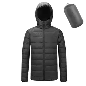 겨울 울트라 따뜻한 후드 호흡기 자켓 Packable 다운 재킷 방수 경량 자켓 남성 패딩 코트