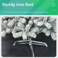 Sapin de Noël artificiel floqué blanc avec support métallique, décoration intérieure pour les fêtes