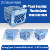 Caisse à lait en plastique standard de 16 QT (4 gallons) 330x330x370 mm, robuste, empilable, pour le stockage des produits laitiers