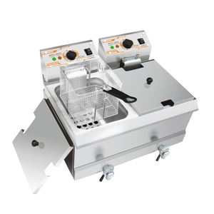 Machine commerciale à <span class=keywords><strong>frites</strong></span> en acier inoxydable <span class=keywords><strong>2</strong></span> réservoirs <span class=keywords><strong>2</strong></span> paniers <span class=keywords><strong>friteuse</strong></span> à croustilles <span class=keywords><strong>friteuse</strong></span> électrique/gaz hôtels Restaurants - Product Image 1