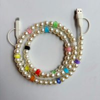 Câble de charge FASHLINK en gros 4-en-1 avec perles, chargeur de téléphone en cristal couleur personnalisée USB Type C, faible MOQ