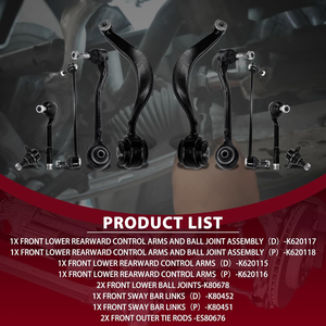 Frenzybro 10 pièces <span class=keywords><strong>Kit</strong></span> <span class=keywords><strong>de</strong></span> <span class=keywords><strong>Suspension</strong></span> avant <span class=keywords><strong>bras</strong></span> <span class=keywords><strong>de</strong></span> commande inférieur rotule barre stabilisatrice biellette pour 2000-2006 <span class=keywords><strong>BMW</strong></span> <span class=keywords><strong>X5</strong></span> <span class=keywords><strong>E53</strong></span> AWD - Product Image 3