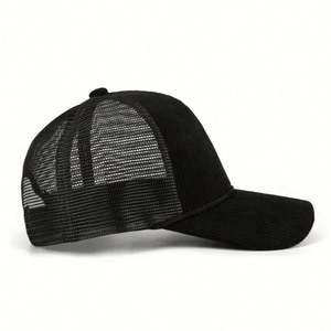 Casquettes de baseball sportives pour hommes de haute qualité en gros, casquettes de camionneur en velours côtelé vierges avec logo brodé personnalisé pour unisexe - Product Image 4