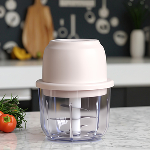 Mini hachoir électrique en plastique pour légumes, ail, gingembre, viande, avec lame en acier inoxydable, rechargeable par USB - Product Image 4