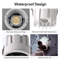 Spot LED étanche IP65 10W-40W avec réflecteur doré, pour usage domestique et professionnel, à intensité variable