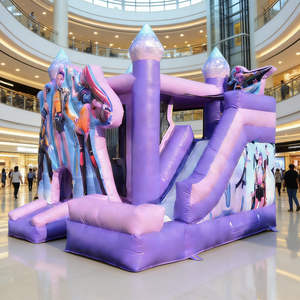 Combo de Brincolín Inflable para Fiestas Infantiles - Diseño de Estrella de K-Pop, Morado y Rosa, Uso Comercial - Product Image 6