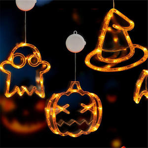 Fiesta de boda decoración de Halloween iluminación telaraña murciélago en forma de Led naranja ventosa Mini lámpara de noche - Product Image 2