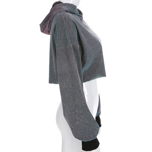 Hoodies personnalisés pour femmes mode brillant lâche tops pull streetwear sweats capuches - Product Image 6