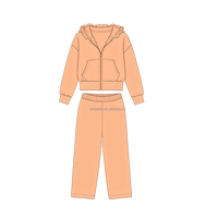 Ensemble de yoga personnalisé pour filles : veste à capuche entièrement zippée avec poche avant et pantalon long pour l'automne et l'hiver – Vêtements décontractés
