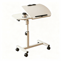 Bureau portable pliable simple sur pieds, réglable en hauteur, pour lit ou sol, avec roulettes