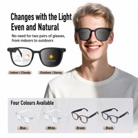 Lunettes Intelligentes IA Transfrontalières GS07 avec Microphone, Verres Photochromiques Anti-Lumière Bleue, Contrôle Tactile et Commande Vocale