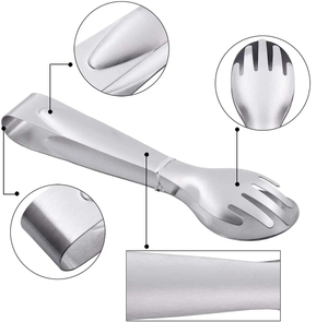 Stainless Steel Food Tongs Gold Thickened Buffet Food Kitchen Utensils Buffet Cooking <b>Tools</b> BBQ Clips Bread Steak Tong - Product Image 3