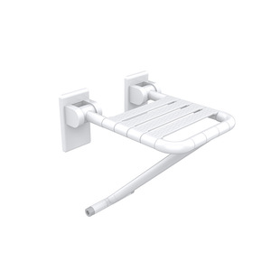 Folding Shower <b>Stool</b> Wall Mounted Stainless Steel <b>Plastic</b> Anti Slip 150 Kg Capacity Bathroom Safety Equipment - Product Image 2