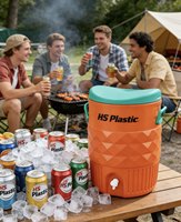 Glacière en plastique HS de 10 gallons avec robinet pour le camping – Seau isotherme pour eau et glace avec robinet – Glacière alimentaire