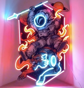 Tùy Chỉnh Thiết Kế Độc Đáo Anime Neon Dấu Hiệu Phi Hành Gia Cưỡi Hổ LED Neon Acrylic Tác Phẩm Nghệ Thuật Đèn LED Cho Món Quà Phòng Ngủ - Product Image 3