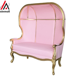 Canapé-lit à baldaquin rose doré, trône, <span class=keywords><strong>cage</strong></span> métallique, mobilier <span class=keywords><strong>de</strong></span> cérémonie élégant, tissu en velours, cadre en bois, ensembles <span class=keywords><strong>de</strong></span> chaises <span class=keywords><strong>de</strong></span> mariage - Product Image 2