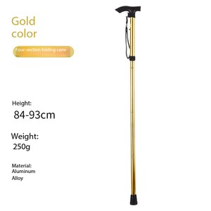 2025 New Arrival <b>Foldable</b> <b>Walking</b> Cane Adjustable Elderly <b>Walking</b> <b>Stick</b> with LED Light and Non-Slip TPR Handle - Product Image 1