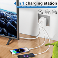 PUJIMAX Convertisseur de prise européen Adaptateur de voyage Adaptateur de prise de courant Prise électrique avec port USB de type C Chargeur de voyage
