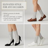 Chaussettes élégantes de luxe en soie métallisée côtelée pour femmes, chaussettes brillantes à paillettes mi-mollet