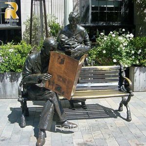 광장 관광 명소 장식 남자와 벤치 청동 조각 - Product Image 6